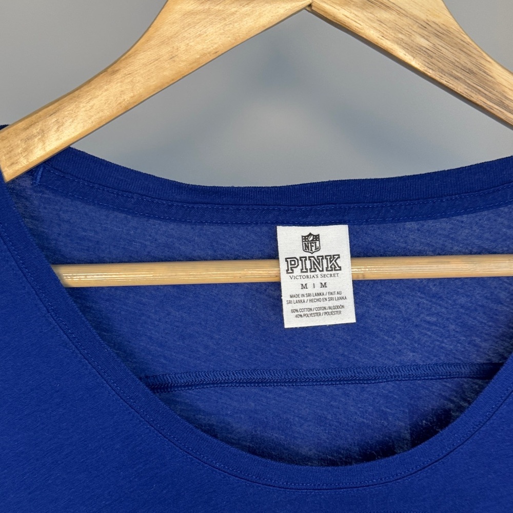 PINK Victoria's Secret Royal Blue Tee with White Logo - Picture 3 of 4